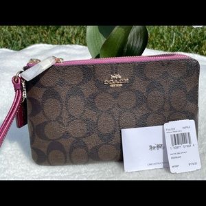 Coach Double Corner Large Zip Wallet/Wristlet